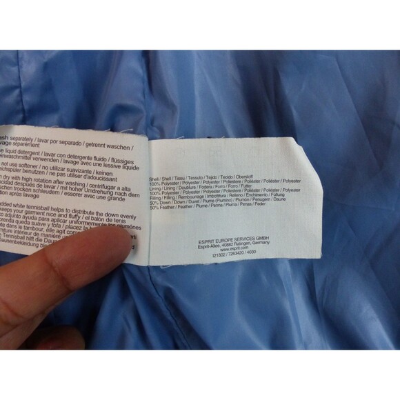 VTG Y2K Esprit Puffer Vest Womens 4US Metallic Coated Gray Hooded Down Feather - Picture 14 of 15